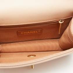 Pre Owned Chanel Two-tone Blush Pink Quilted Caviar Leather Sunset On The Sea Belt Bag