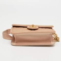 Pre Owned Chanel Two-tone Blush Pink Quilted Caviar Leather Sunset On The Sea Belt Bag