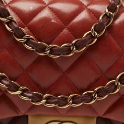 Pre Owned Chanel Tricolor Quilted Leather Jumbo Classic Double Flap Bag