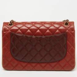 Pre Owned Chanel Tricolor Quilted Leather Jumbo Classic Double Flap Bag