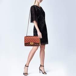 Pre Owned Chanel Tricolor Quilted Leather Jumbo Classic Double Flap Bag