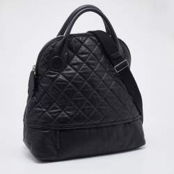 Pre Owned Chanel Black Quilted Coated Canvas Vertical Sport Weekender Bag 