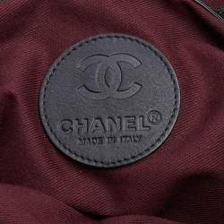Pre Owned Chanel Black Quilted Coated Canvas Vertical Sport Weekender Bag 