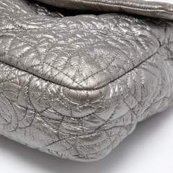 Pre Owned Chanel Grey Leather Camelia Chain Bag