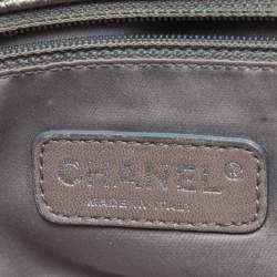 Pre Owned Chanel Grey Leather Camelia Chain Bag