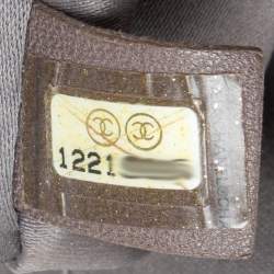 Pre Owned Chanel Grey Leather Camelia Chain Bag