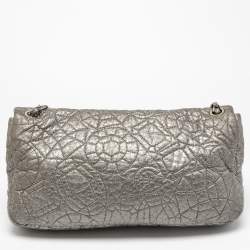 Pre Owned Chanel Grey Leather Camelia Chain Bag