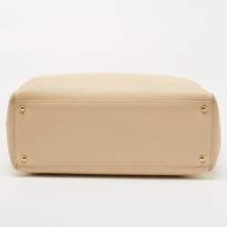 Pre Owned Chanel Beige Leather Cerf Shopper Tote