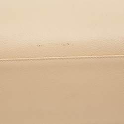 Pre Owned Chanel Beige Leather Cerf Shopper Tote