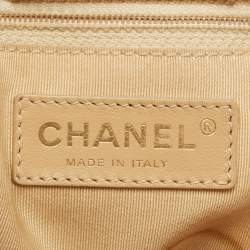 Pre Owned Chanel Beige Leather Cerf Shopper Tote