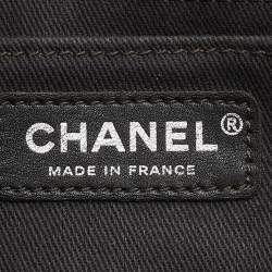 Pre Owned Chanel Dark Grey Quilted Leather Whipstitch Flap Bag