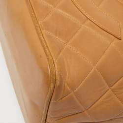 Pre Owned Chanel Beige Quilted Leather Vintage Medallion Tote
