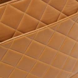 Pre Owned Chanel Beige Quilted Leather Vintage Medallion Tote
