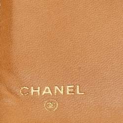 Pre Owned Chanel Beige Caviar Leather CC Logo Long Wallet