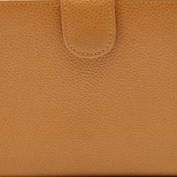 Pre Owned Chanel Beige Caviar Leather CC Logo Long Wallet