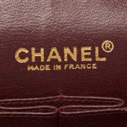 Pre Owned Chanel Burgundy Tweed Medium Classic Double Flap Bag