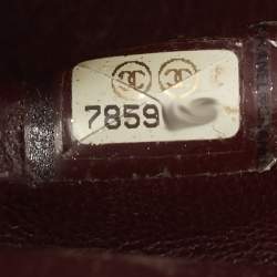 Pre Owned Chanel Burgundy Tweed Medium Classic Double Flap Bag