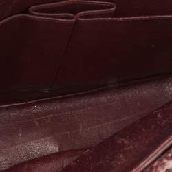 Pre Owned Chanel Burgundy Tweed Medium Classic Double Flap Bag