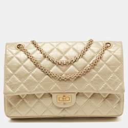 Chanel Pale Gold Quilted Leather 226 Reissue 2.55 Flap Bag Chanel