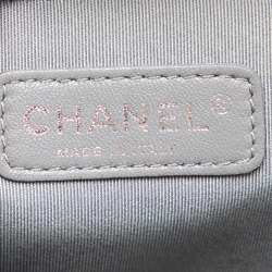 Pre Owned Chanel White Quilted Leather Large Wild Stitch Boy Bag