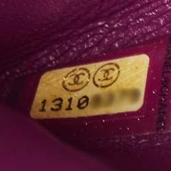 Pre Owned Chanel Magenta Quilted Tweed Medium Classic Double Flap Bag