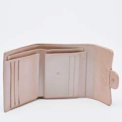 Chanel Metallic Iridescent Caviar Chevron Quilted Leather CC Compact Wallet