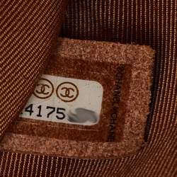 Pre Owned Chanel Brown Caviar Quilted Leather CC Box Flap Bag