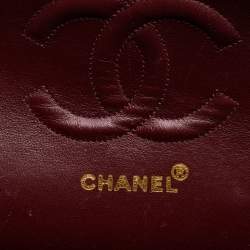 Pre Owned Chanel Navy Blue Quilted Leather Medium Classic Double Flap Bag