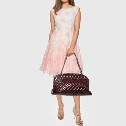 Pre Owned Chanel Burgundy Quilted Patent Leather Large Just Mademoiselle Bowler Bag