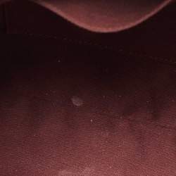 Pre Owned Chanel Burgundy Quilted Patent Leather Large Just Mademoiselle Bowler Bag
