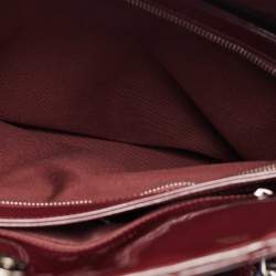 Pre Owned Chanel Burgundy Quilted Patent Leather Large Just Mademoiselle Bowler Bag
