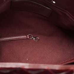 Pre Owned Chanel Burgundy Quilted Patent Leather Large Just Mademoiselle Bowler Bag