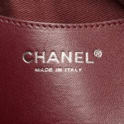Pre Owned Chanel Burgundy Quilted Patent Leather Large Just Mademoiselle Bowler Bag