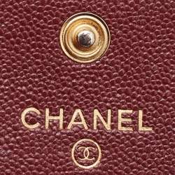 Chanel Brown Caviar Quilted Leather Boy Flap Card Holder