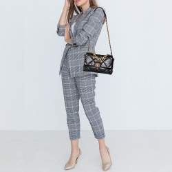 Pre Owned Chanel Black Quilted Leather CC Chain Link 19 Flap Bag