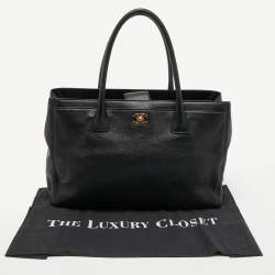 Pre Owned Chanel Black Caviar Leather Cerf Shopper Tote