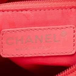 Pre Owned Chanel White/Black Quilted Leather Small Cambon Ligne Tote