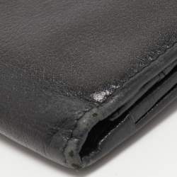 Chanel Black Camellia Embossed Leather Flap Wallet