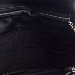 Chanel Black Quilted Leather Diamond CC Wallet On Chain