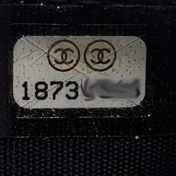 Chanel Black Quilted Leather Diamond CC Wallet On Chain