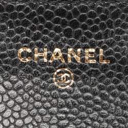 مملوكة مسبقًا Chanel Black Quilted Caviar Leather CC Classic Card Case