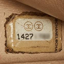 Pre Owned Chanel Beige Quilted Caviar Leather Jumbo Classic Single Flap Bag