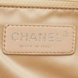 Pre Owned Chanel Beige Quilted Caviar Leather GST Tote