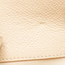 Pre Owned Chanel Beige Quilted Caviar Leather GST Tote
