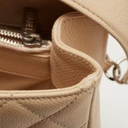 Pre Owned Chanel Beige Quilted Caviar Leather GST Tote
