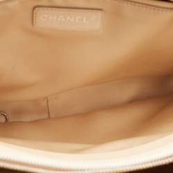 Pre Owned Chanel Beige Quilted Caviar Leather GST Tote