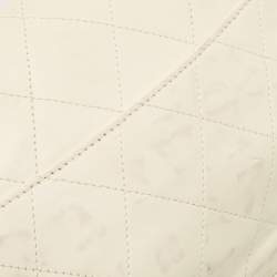 Pre Owned Chanel Cream/Brown Quilted Leather Country Club Flap Bag