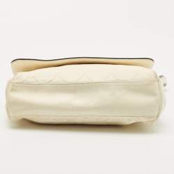 Pre Owned Chanel Cream/Brown Quilted Leather Country Club Flap Bag