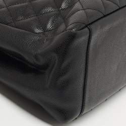 Pre Owned Chanel Black Quilted Caviar Leather GST Tote