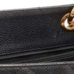 Pre Owned Chanel Black Quilted Caviar Leather GST Tote
